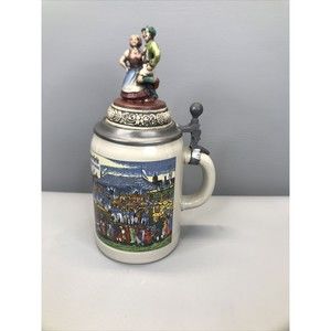 W Germany Beer Stein GERZ .5L Oktoberfest Oftoberfeft Munchen Unno Dancing Cple